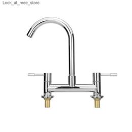 Bathroom Sink Faucets Kitchen faucet brass rotating sink faucet two handed handle hot and cold water mixer faucet sink sink sink Q240301