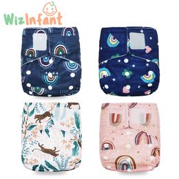 Wizinfant 4pcs os baby cloth cloth colith wateproof broosable s m l洗える調整可能なフィット5-15kg子供用240227