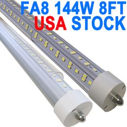 FA8 LED Bulbs 96" 8FT 144W FA8 Single Pin LED Tube Lights 14400LM, 6500k F96T12 Bulb Fluorescent Replacement, Ballast Bypass Linkable Workbenck Barn crestech