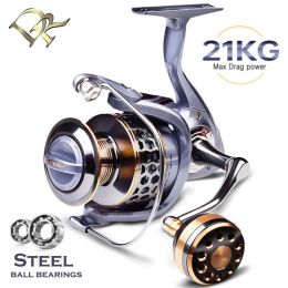 Reels 2021 New Max Drag 21KG Fishing Reel 5.2:1 Gear Ratio Fishing Spinning Reel Casting Reel Carp For Saltwater