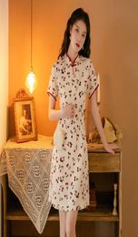 Casual Dresses Chinese Improved Cheongsam Traditional Dress Silk For Girls Sexy Summer Retro Plus Size Satin Vintage Women5876082