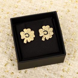 2024 Luxury quality charm stud earring with black Colour design leaf shape in 18k gold plated have stamp box PS3036B