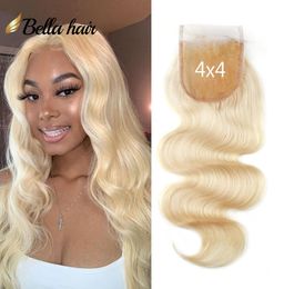 11A 613 Blonde Transparent Top Lace Closure with Baby Hair Straight Pre Plucked Brazilian Virgin Remy Human Hair 4x4 5x5 6x61612140