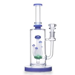 REANICE Thick Bong Glass Water Pipes Purple Hookah with Multi-Layer Filtering Function