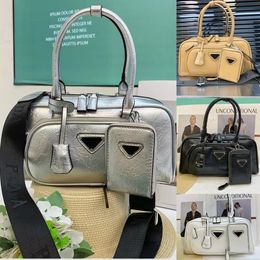 5A Designer pp Bright face full leather vintage two-piece Bags Women Handbags Purses Top Quality Shopping Bag Large Capacity Shoulder Classic with Letters 30*9*15