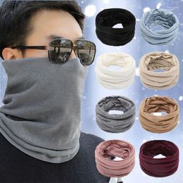 Scarves Winter Neck Warmer Knitted Tube Scarf For Unisex Solid Colour Elastic Pipe Outdoor Windproof Cover