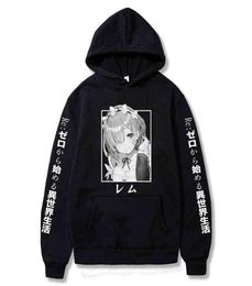 ReZero Restarting Life from Zero in New World Print Hoodie Anime Harajuku Rem Ram Autumn Long Sleeve Sweatshirt Plus Size H12067061471