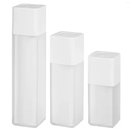 Storage Bottles 3Pcs Sample Lotion Vacuum Bottle Press Type Toiletries Dividing White