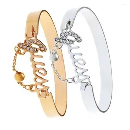 Bangle Women's Metal Bracelet Letter Alloy Band Crystal Pendant Selling Jewelry Fashion