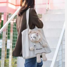 Carriers Cat Dog Carrier Bag Canvas Tote Outdoor Transport One Shoulder Bag for Small Dogs Handbag Pouch Puppy Carrier Travel Pet Carrier