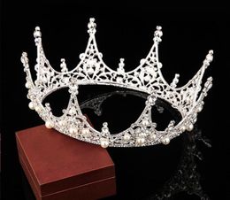 Luxury Bridal Crown Cheap but High Quality Sparkle Pearls Crystals Royal Wedding Crowns Wedding Veil Headband Hair Accessories Par5848772