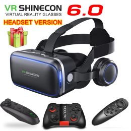 Devices Original VR Shinecon 6.0 Headset Version Virtual Reality 3D Glasses Helmets Smartphone Full Package + Controller