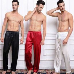 Designer Mens Silk Satin Pajamas Pyjamas Pants Lounge Pants Sleep Bottoms Free Shipping S M L XL 2XL 3XL 4XL Plus designer229W