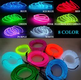 5M USB plup Car Interior Lighting Neon Light Garland Wire EL Rope Tube Ambient LED Strip Decoration Flexible Colors Auto7769216