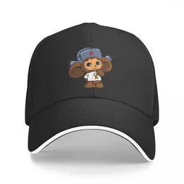 Ball Caps USSR Cheburashka Cute Soviet Russian Cartoon Sunprotection Cap Sun Visor Hip Hop Cowboy Hat Peaked Hats