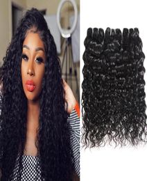 Indian Hair Body Wave Deep Loose Wave Malaysian Kinky Curly Brazilian Straight Human Hair Bundles Weft Water Wave Peruvian Hair Ex3469049