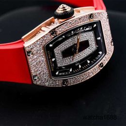 Celebrity Watch Leisure Wrist Watches RM Wristwatch Womens Collection Rm07-01 New Snowflake Diamond 18k Rose Gold Set