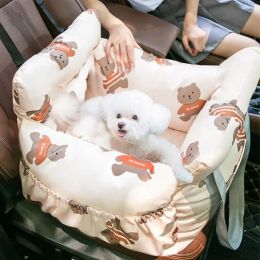 Mats Portable Cat Dog Bed Travel Car Safety Pet Seat Transport Puppy Carrier Soft Sofa Large Space Basket Kitten Cushion Protector