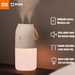 Irrigators Xiaomi Dual Sprayer Air Humidifier 300ml USB Rechargeable Wireless Aroma Mist Maker Car Fogger Diffuser Light Home Appliances