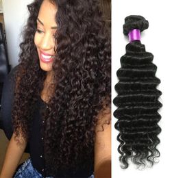 Cheap Brazilian Deep Wave Hair 4 pcslot Brazilian Deep Wave 6A Unprocessed Virgin Brazilian Hair 4 Bundles Deep Wave Curly5265026