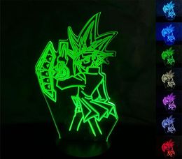 Yu Gi Oh Yugi Muto 3D LED Nightlights Desk Lamp Novelty Led Changing Night Light Table Lamp for Kids Gift5688674