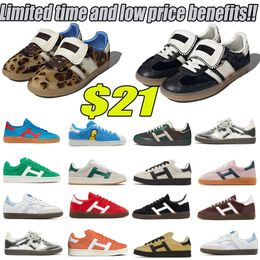 2024 Hot sale Designer Shoes Wales Bonner Vintage Trainer Sneakers Leopard Core Black White Non-Slip Fashionable Classic campus Men Women Casual Shoes 36-45