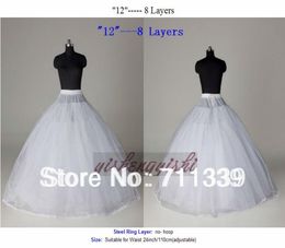 High Quality Adjustable 8 Layer Wedding Bridal Gown Dress Quinceanera Petticoat Underskirt Crinoline Accessories6219007