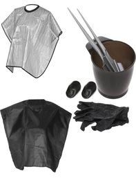 Hair Coloring Kit Hair Color Mixing Dyeing Tinting Bowls Brush Salon Hairdressing Apron Ear Cover Gloves4242706