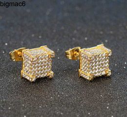 Stud 2024 brincos de luxo para mulheres homens gelados rappers hip hop piercings anel de orelha cor de ouro banhado jóias atacado