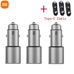 Control Original Xiaomi Mi Car Charger QC3.0 X2 Dual USB Quick Charge Max 5V/3A 9V/2A 15V/1.5A Metal Style