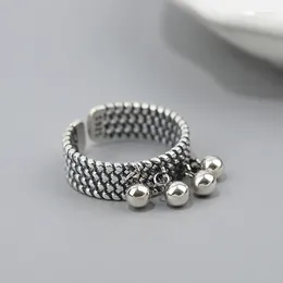 Wedding Rings Trendy Personality Punk Tassel Beads Ball For Women Lady Resizable Size Party Jewellery Charm Gifts