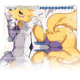 Pads Digimon Playmat Renamon DTCG CCG Board Game Duel Trading Card Game Mat Anime Mouse Pad Rubber Desk Mat Gaming Accessories & Bag