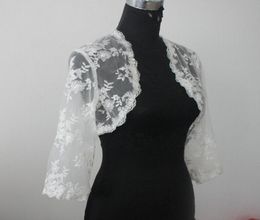 Lace Bridal Jacket Bolero 34 Long Sleeves Wedding Jacket Bolero Shrug White Ivory Custom Made Lace Jacket Bolero4172058