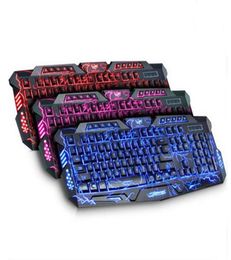 M200 Colour burst crack version Tricolour backlit gaming keyboard wired USB for PC computer desktop gifts6401656