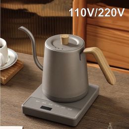 Tools 110V/220V Electric Kettle Hand Brew Coffee Pot Gooseneck Jug Slender Mouth Pot Smart Temperature Control Kettle Teapot 1000W