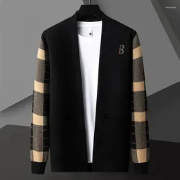 Men's Sweaters Knitted Cardigan Spring And Autumn Fashion Jacquard Embroidery V-neck Shawl High-end Casual Sweater Coat