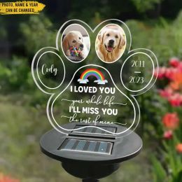 Gravestones Personalised Pet Memorial Solar Light Custom Dog Photo Grave Decorations Pet Loss Gift Cemetery Memorial Gifts Garden Decor