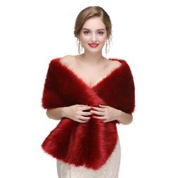 CMS58 Bridal fur stole Vintage stole red faux fur shrug High quality faux fur bridal wrap perfect for brides bridesmaids and e2279450