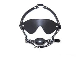 Adult Games Harness Mouth Mask Head Harness Gag Ball Eye Mask BDSM Bondage Sex Toy For Lover4454622
