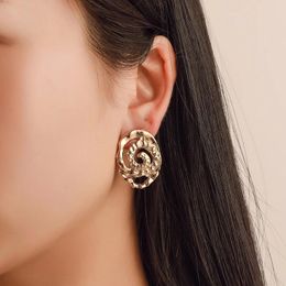 Stud Earrings Geometric Spiral Fashionable Vortex Concave Convex Inset Personalized Snail Earring Women Jewelry