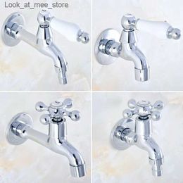 Bathroom Sink Faucets Polished chrome wall mounted bathroom mop swimming pool faucet/garden faucet/washing machine sink faucet mav154 Q240301