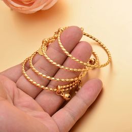 Gold Colour Baby Bangles bracelets Birthday Jewellery Gift for Girls Kids Child 240226