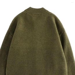 Men's Sweaters Sweater Coat Round Neck Knitted Cardigan With Single-breasted Closure Thick Pockets For Fall Winter Solid Colour