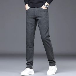 Pants New Autumn and Winter Fashion Trend Versatile Brushed Straight Fit Business Feet Pants Simple Casual Men's Comfortable Pants