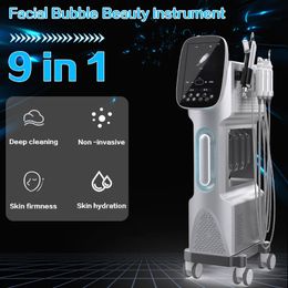 2024 H2O2 Hydra Dermabrasion Skin Rejuvenation Nano Oxygen Spray Face Hydrating Lifting Machine 9 in 1 for Anti-wrinkle Anti-aging Bubble Cleaning