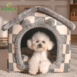 Mats Foldable Dog House Kennel Bed Mat For Small Medium Dogs Cats Winter Warm Cat Bed Nest Pet Products Basket Pets Puppy Cave Sofa