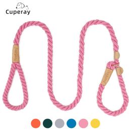 Leashes Cotton Dog Leash Collar,Slip Training Lead for Medium & Large Dog,Dog Leash Leather Slip Preventer P Chain Pet Leash Comfortable