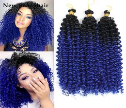 14quot Water wave bulk crochet hair Kinky curl Colourful Braiding Hair Extension Fibre tress Crocheted Hair piece BS225375698