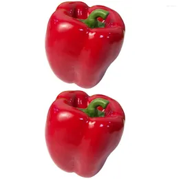 Decorative Flowers 2 Pcs Artificial Bell Pepper Vegetables And Fruits Simulation Peppers Props Portable