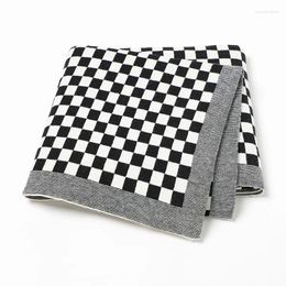 Blankets Born Baby Blanket Cotton Soft Plaid Infant Boy Girl Stroller Warp Swaddle Knit Toddler Kid Bedding Sofa Crib Quilt 100 80 CM